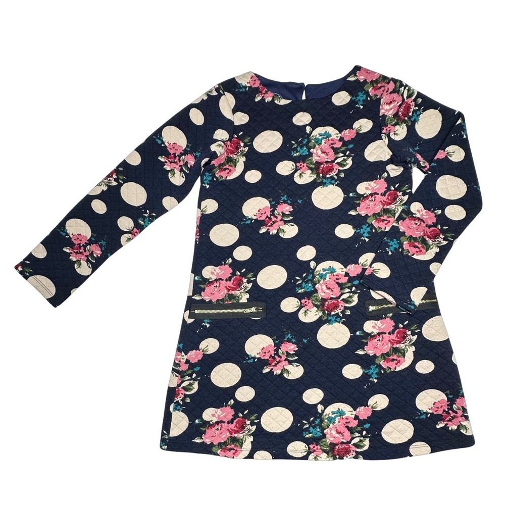 Pippa & Julie Navy and Floral Quilted Dress